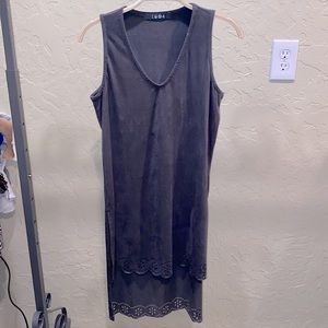 1804 coin suede charcoal tunic